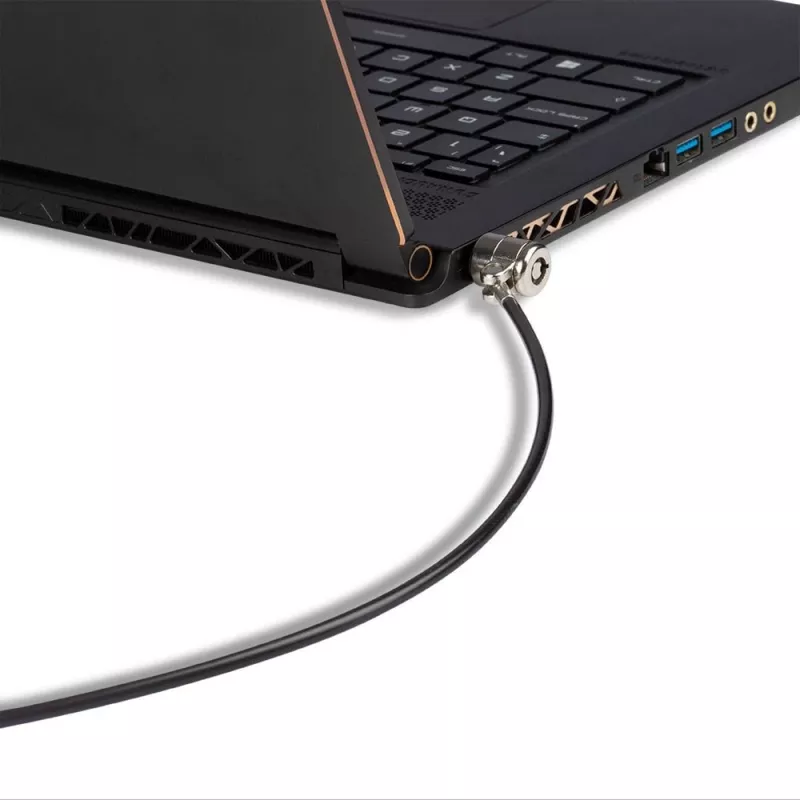 Lindy bezpečnostný kábel pre notebook, 2 m, kľúč, plast, polyvinylchlorid (PVC), oceľ, čierny