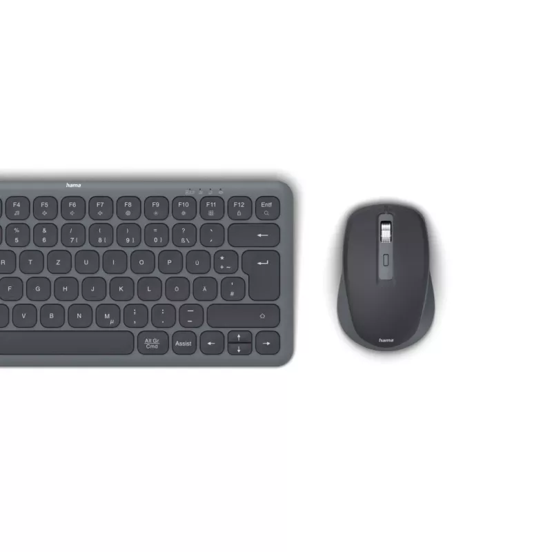 Hama WKM-500 Multi-Device bezdrôtová súprava klávesnice a myši, kompaktná, QWERTZ nemecká, čierna