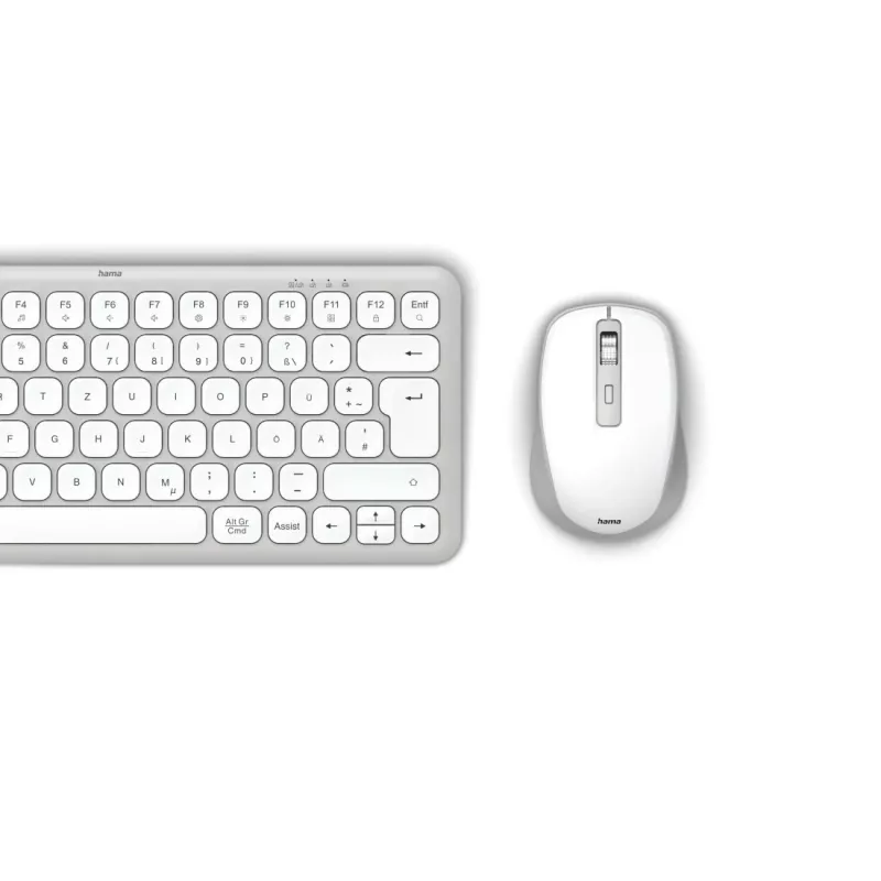 Hama WKM-500 Multi-Device bezdrôtová súprava klávesnice a myši, kompaktná, QWERTZ, biela