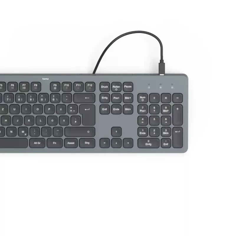 Hama CK-400 klávesnica Home/Office USB QWERTZ nemecká čierna, tmavosivá