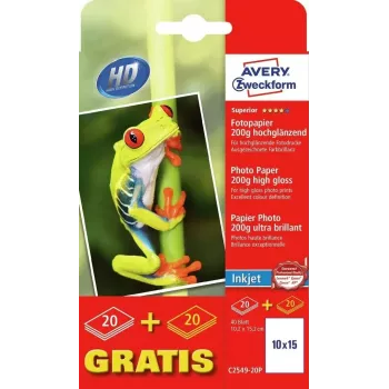 Fotopapier Avery C2549-20P lesklý