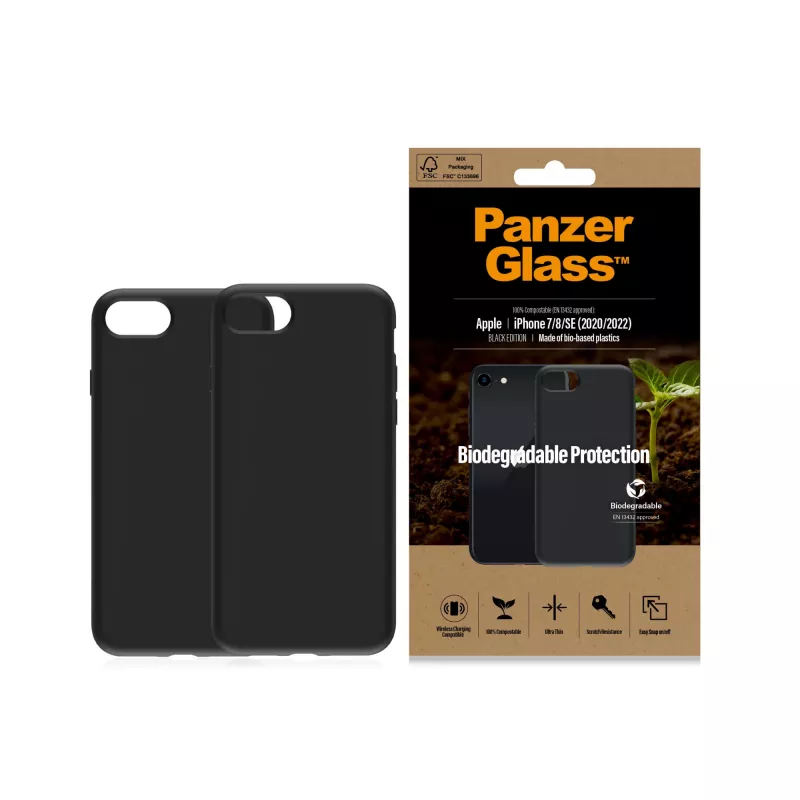 Puzdro PanzerGlass Biodegradable obal iPhone 6 6s SE 2020 2022 7 8 čierny