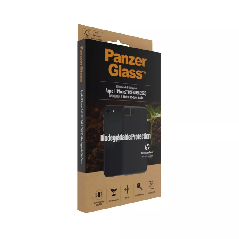 Puzdro PanzerGlass Biodegradable obal iPhone 6 6s SE 2020 2022 7 8 čierny
