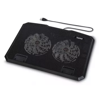 Hama čierna kovová chladiaca podložka na notebook 39,6 cm (15,6