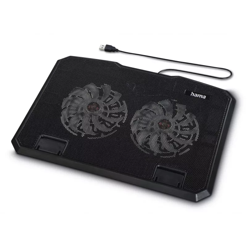 Hama čierna kovová chladiaca podložka na notebook 39,6 cm (15,6