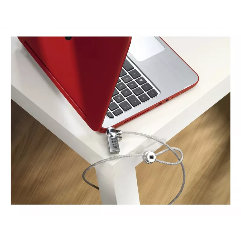Hama Light zámok na notebook, 4-miestna kombinácia, uhlíková oceľ, strieborný