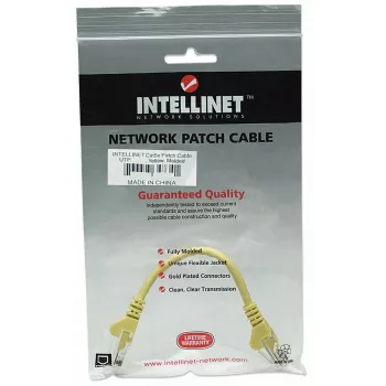 Intellinet Sieťový patch kábel, Cat5e, 0,5 m, žltý, CCA, U/UTP, PVC, RJ45, pozlátené kontakty, ochrana proti zlomeniu, chránené puzdro, doživotná záruka