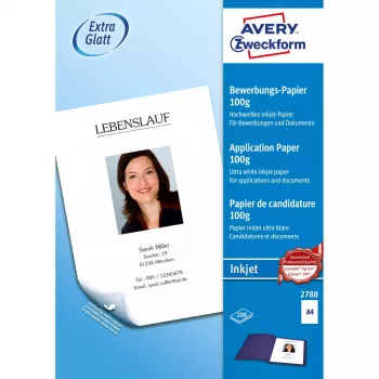 Tlačový papier A4 Avery 2788 saténovo biela