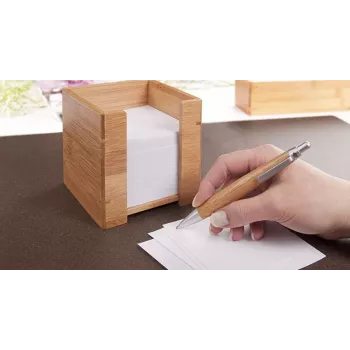 WEDO 61 707 bambusový box na poznámky s 900 listami, 90 x 90 mm