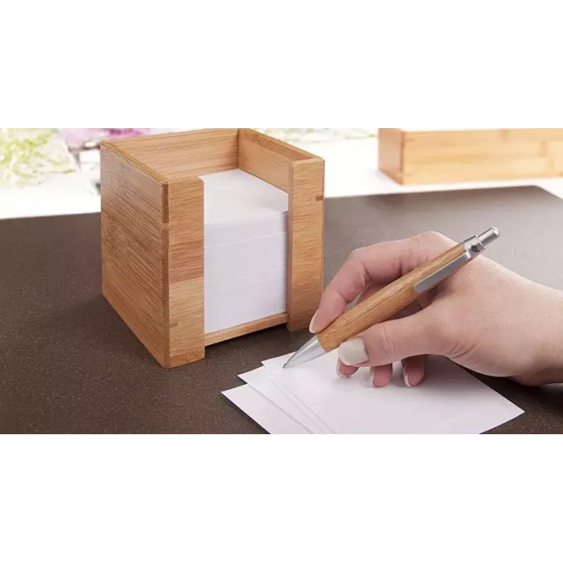 WEDO 61 707 bambusový box na poznámky s 900 listami, 90 x 90 mm