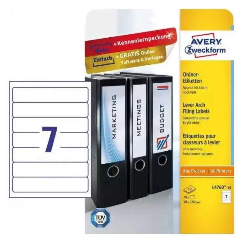 Samolepiace etikety Avery L4760-10 zaoblený obdĺžnik