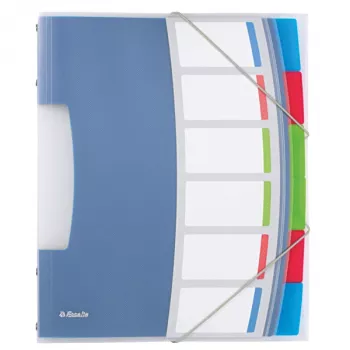 Esselte zakladač s oddeľovačmi Vivida PP 6 záložiek, modrý, viacfarebný, polyvinylchlorid (PVC), A4, 266 mm, 20 mm, 320 mm
