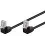 Goobay CAT 5e patch kábel 2x 90° zahnutý F/UTP čierny 5 m