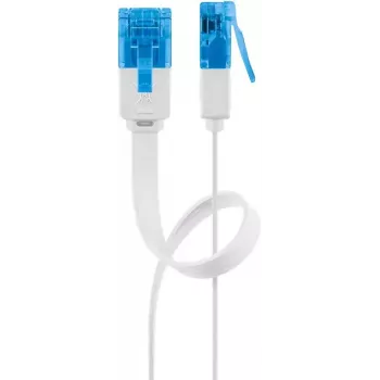 Plochý patch kábel Goobay CAT 6A U/UTP biely 5 m