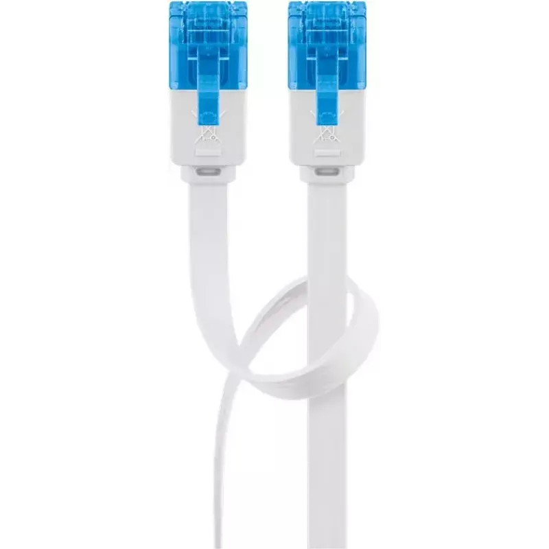 Goobay CAT 6A plochý patch kábel U/UTP biely 15 m