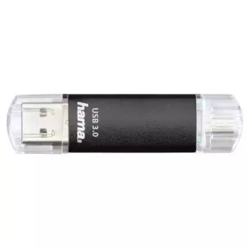 Hama Laeta Twin USB flash disk, USB 3.0, 128 GB, 40 MB/s, čierny