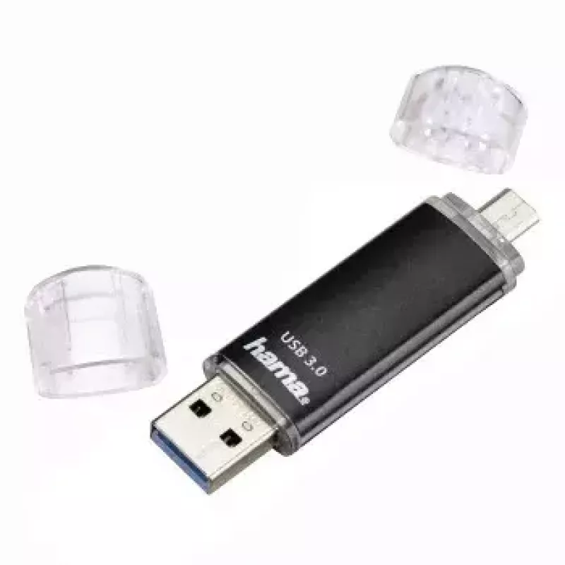 Hama Laeta Twin USB flash disk, USB 3.0, 128 GB, 40 MB/s, čierny