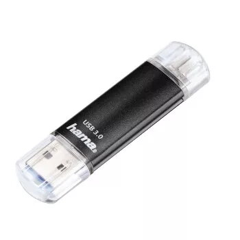 Hama Laeta Twin USB flash disk, USB 3.0, 128 GB, 40 MB/s, čierna