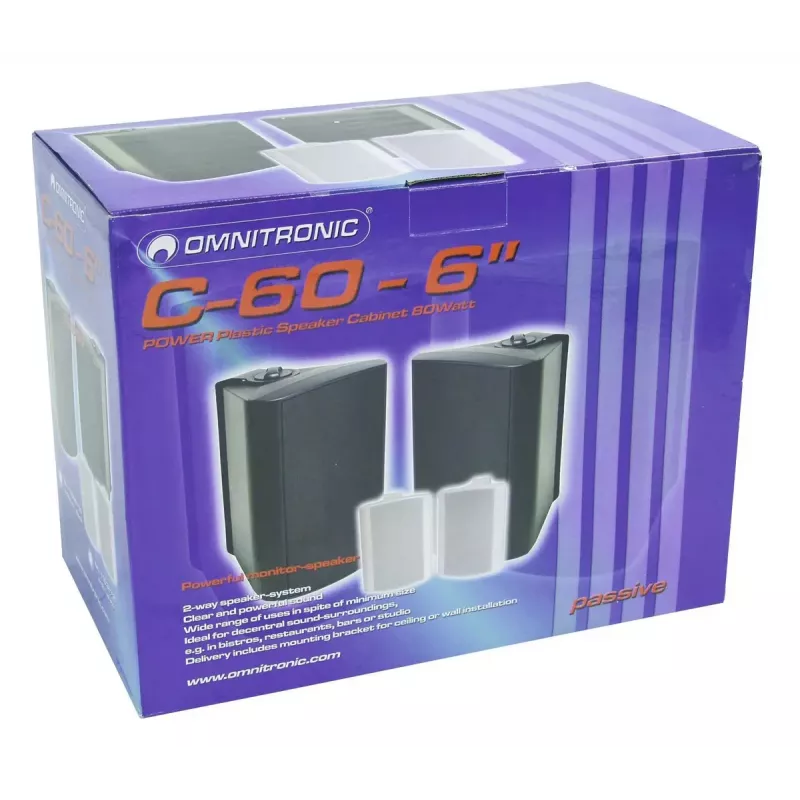 2-pásmový reproduktor Omnitronic 11036718 čierny káblový 50 W