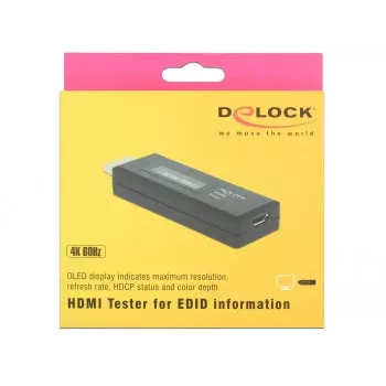 Delock 63327 HDMI tester pre EDID informácie s 2-riadkovým OLED displejom