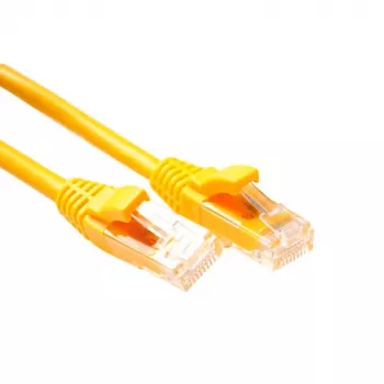 ACT žltý 0,5 metrový U/UTP CAT5E patch kábel komponentová úroveň s RJ45 konektormi