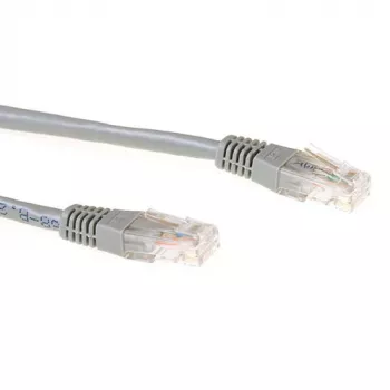ACT sivý 0,25 metrový LSZH U/UTP CAT6A patch kábel s RJ45 konektormi
