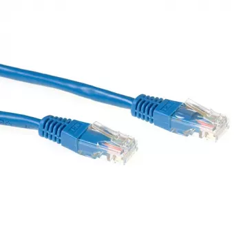 ACT modrý 3 metre LSZH U/UTP CAT6A patch kábel s RJ45 konektormi