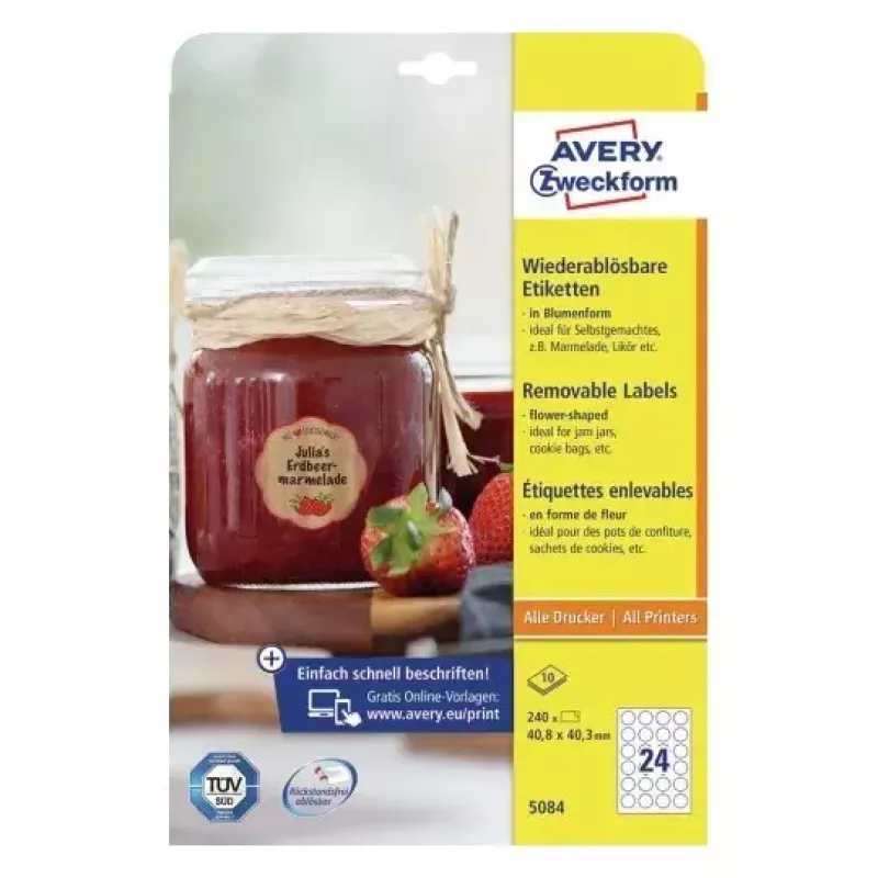 Samolepiace etikety do tlačiarne Avery 5084