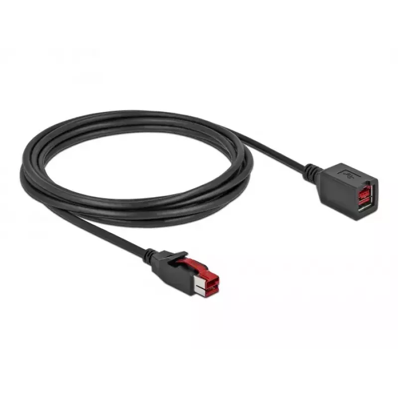 Powered USB predlžovací kábel DeLOCK 85987 24 V 3 m čierny