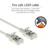 ACT sivá 0,5 metra LSZH U/FTP CAT6A dátacentrum Slimline patch kábel bez zaistenej západky s RJ45 konektormi