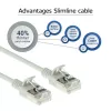 ACT sivá 0,25 metra LSZH U/FTP CAT6A dátacentrum Slimline patch kábel snagless s RJ45 konektormi