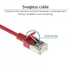 ACT červená 0,5 metra LSZH U/FTP CAT6A dátacentrum Slimline patch kábel snagless s RJ45 konektormi