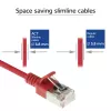 ACT červená 5 metrov LSZH U/FTP CAT6A dátacentrum Slimline patch kábel s RJ45 konektormi bez zaistenej západky