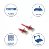 ACT červená 1,5 metra LSZH U/FTP CAT6A dátacentrum Slimline patch kábel snagless s RJ45 konektormi