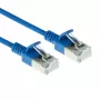 ACT modrá 0,25 metra LSZH U/FTP CAT6A dátacentrum Slimline patch kábel s RJ45 konektormi