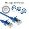 ACT modrá 0,25 metra LSZH U/FTP CAT6A dátacentrum Slimline patch kábel s RJ45 konektormi