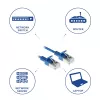 ACT modrá 0,25 metra LSZH U/FTP CAT6A dátacentrum Slimline patch kábel s RJ45 konektormi