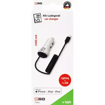Mobilná nabíjačka 2GO 795631 Auto zapaľovač 12/24V 5V biela