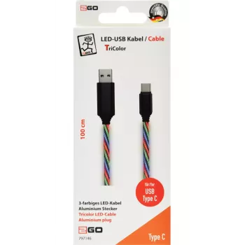 USB kábel 2GO 797146 1 m USB B USB C viacfarebná
