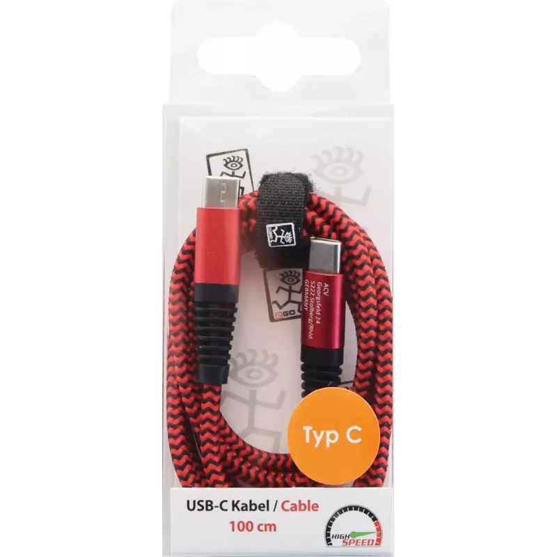 USB kábel 2GO 797195 USB 3.2 Gen 1 1 m USB C červený