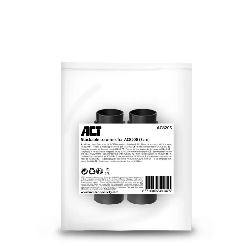 Nôžky ACT AC8200 čierna 65mm montáž na stôl