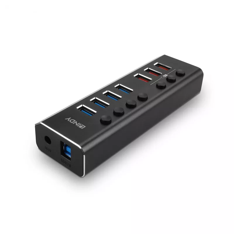 Lindy 4 port USB 3.0 hub s 3 Quick Charge 3.0 konektormi