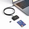 Manhattan USB-C čítačka kontaktných čipových kariet s MicroSD slotom, USB Type-C konektor samec na kontaktné rozhranie čítačky a microSDXC, podporuje Windows, macOS a Linux, číta SIM karty s adaptérom, kábel 1 m, čierna, trojročná záruka