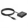 Manhattan USB-C čítačka kontaktných čipových kariet s MicroSD slotom, USB Type-C konektor samec na kontaktné rozhranie čítačky a microSDXC, podporuje Windows, macOS a Linux, číta SIM karty s adaptérom, kábel 1 m, čierna, trojročná záruka