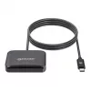 Manhattan USB-C čítačka kontaktných čipových kariet s MicroSD slotom, USB Type-C konektor samec na kontaktné rozhranie čítačky a microSDXC, podporuje Windows, macOS a Linux, číta SIM karty s adaptérom, kábel 1 m, čierna, trojročná záruka