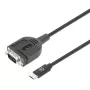 Manhattan USB-C na sériový konvertorový kábel, 1 m, konektor samec na konektor samec, sériový/RS232/COM/DB9, čip Prolific PL2303GT, čierny kábel, trojročná záruka