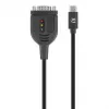 Manhattan USB-C na sériový konvertorový kábel, 1 m, konektor samec na konektor samec, sériový/RS232/COM/DB9, čip Prolific PL2303GT, čierny kábel, trojročná záruka