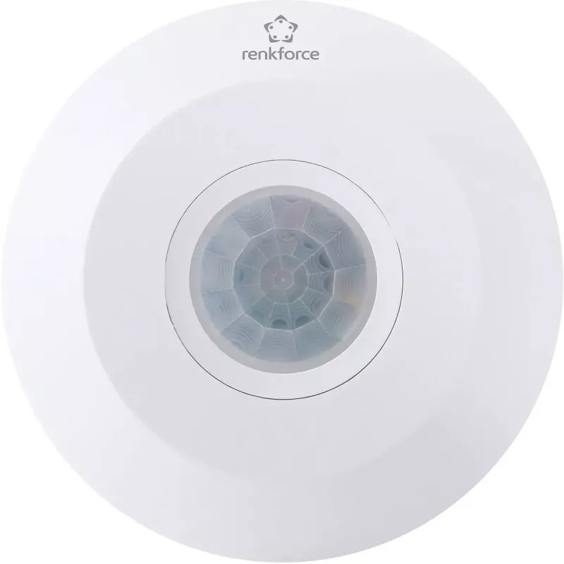 Renkforce 1488533 Stropný PIR detektor pohybu, 360 stupňov, relé, biely, IP20