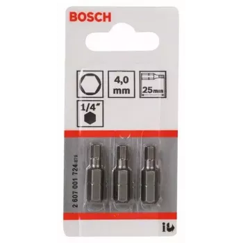 Bosch 2607001724 Šesťhranný bit 4 mm, extra tvrdý, C 6,3, 3 ks