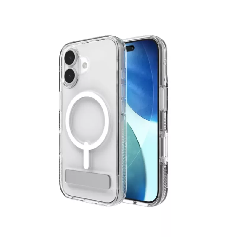 ZAGG Crystal Palace Snap Kickstand puzdro pre Apple iPhone 17, kryt, Apple, iPhone 17, 16 cm (6,3 palca), transparentné